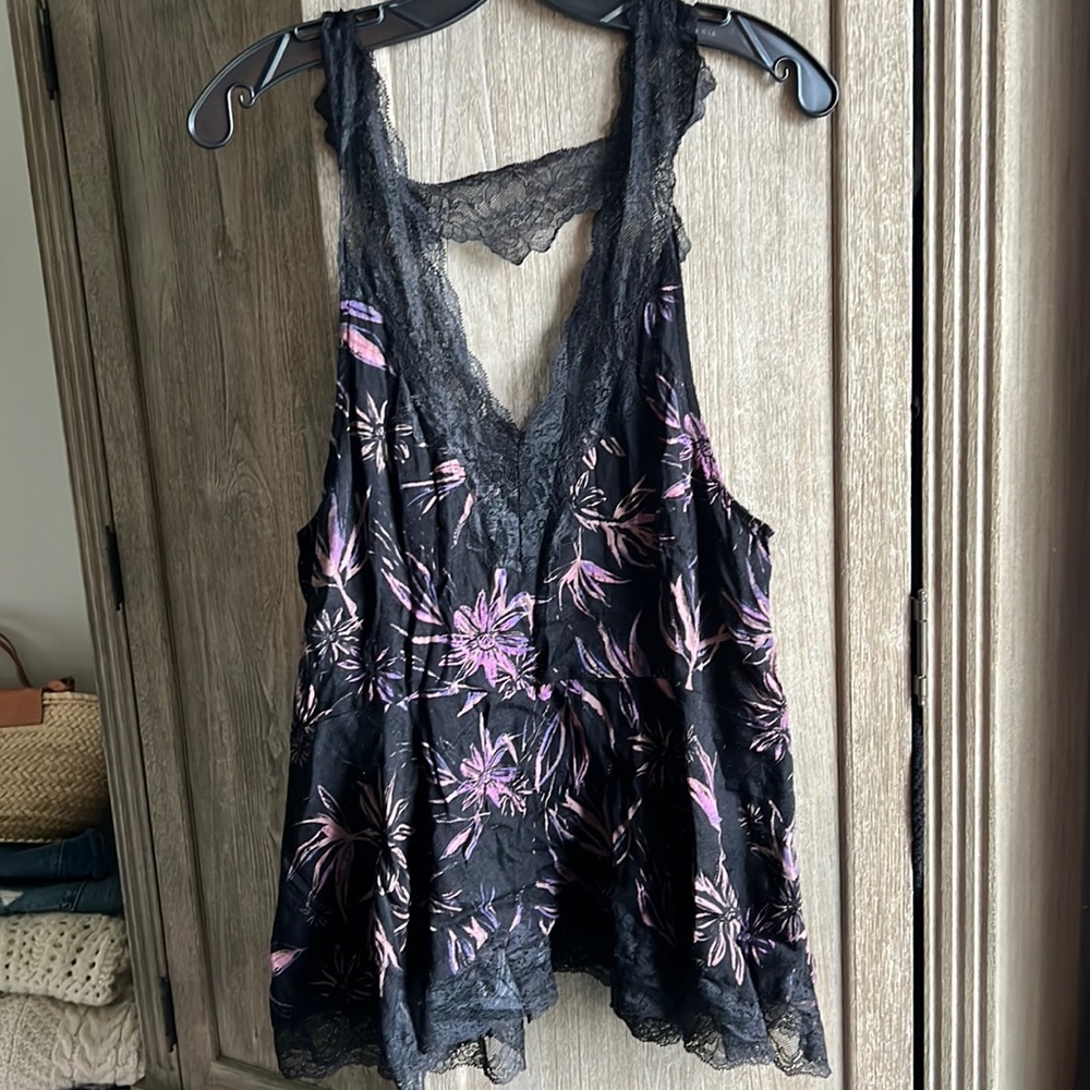 Free People Intimates; sleeveless tunic; lace detailing